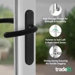 Black UPVC Door Handles - 92mm PZ Centres - 122mm Fixing Centres - 245 x 34mm - tradefit - 4