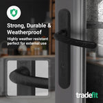 Black UPVC Door Handles - 92mm PZ Centres - 122mm Fixing Centres - 245 x 34mm - tradefit - 5
