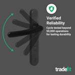Black UPVC Door Handles - 92mm PZ Centres - 122mm Fixing Centres - 245 x 34mm - tradefit - 7