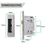 Return To Door Lever Handle - Lock Kit - 153mm - Satin Aluminium - tradefit - 4
