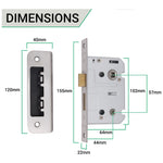 Return To Door Lever Handle - Bathroom Kit - 153mm - Satin Aluminium - tradefit - 4