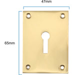 Repair Escutcheon - Traditional Keyhole - 65x47x1.2mm - PVD Brass - tradefit - 3