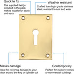 Repair Escutcheon - Traditional Keyhole - 65x47x1.2mm - PVD Brass - tradefit - 2