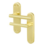Olbia Satin Brass Lever on Backplate Door Handles - Latch - tradefit - 1
