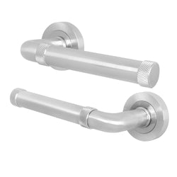 Santana Satin Nickel Lever on Rose Door Handles - Heavy Duty - FD30/60 Rated - tradefit