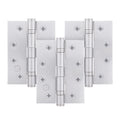 Satin Chrome Fire Door Hinges – 4 Inch/102mm – Grade 11 Steel Ball Bearing – Pack of 3 Hinges