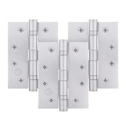 Satin Chrome Fire Door Hinges – 4 Inch/102mm – Grade 11 Steel Ball Bearing – Pack of 3 Hinges - tradefit