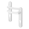 White UPVC Door Handles - 92mm PZ Centres - 122mm Fixing Centres - 212 x 32mm