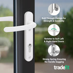 White UPVC Door Handles - 92mm PZ Centres - 122mm Fixing Centres - 212 x 32mm - tradefit - 4
