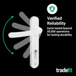 White UPVC Door Handles - 92mm PZ Centres - 122mm Fixing Centres - 212 x 32mm - tradefit - 7