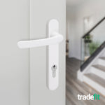 White UPVC Door Handles - 92mm PZ Centres - 122mm Fixing Centres - 212 x 32mm - tradefit - 6
