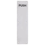 Push Engraved Door Finger Push Plate - 75mm x 300mm - Radius - Satin Stainless - tradefit - 1