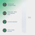 Plain Finger Plate - 425 x 75 x 3mm - Radius Corners - Satin Aluminium - tradefit - 2