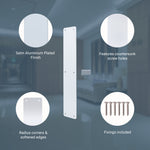 Plain Finger Plate - 425 x 75 x 3mm - Radius Corners - Satin Aluminium - tradefit - 3