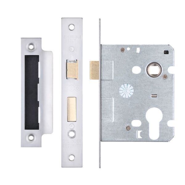 Economy Euro Profile Sashlock Case - 78mm Case - 57mm Centres - Satin Stainless Steel - tradefit - Featured Image