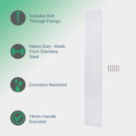 Plain Finger Plate - 425 x 75 x 1.2mm - Radius Corners - Polished Stainless Steel - tradefit - 2