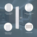 Plain Finger Plate - 425 x 75 x 1.2mm - Radius Corners - Polished Stainless Steel - tradefit - 3