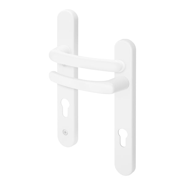 White UPVC Door Handles - 92mm PZ Centres - 122mm Fixing Centres - 245 x 34mm - tradefit - Featured Image