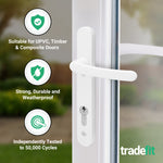 White UPVC Door Handles - 92mm PZ Centres - 122mm Fixing Centres - 245 x 34mm - tradefit - 3