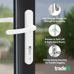 White UPVC Door Handles - 92mm PZ Centres - 122mm Fixing Centres - 245 x 34mm - tradefit - 4