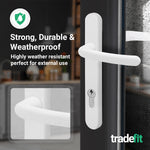 White UPVC Door Handles - 92mm PZ Centres - 122mm Fixing Centres - 245 x 34mm - tradefit - 5