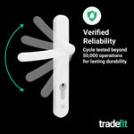 White UPVC Door Handles - 92mm PZ Centres - 122mm Fixing Centres - 245 x 34mm - tradefit - 7