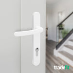 White UPVC Door Handles - 92mm PZ Centres - 122mm Fixing Centres - 245 x 34mm - tradefit - 6