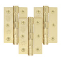 Polished Brass Fire Door Hinges - 3 Inch/76mm - Grade 7 Steel Ball Bearing - Pack of 3 Hinges
