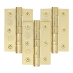 Polished Brass Fire Door Hinges - 3 Inch/76mm - Grade 7 Steel Ball Bearing - Pack of 3 Hinges - tradefit - 1