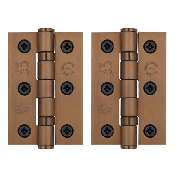 Bronze Fire Door Hinges - 3 Inch/76mm - Grade 7 Steel Ball Bearing - Pair - tradefit - Featured Image
