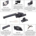 Locking Window Fastener - 142mm - Matt Black - tradefit - 2