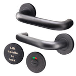 Lift To Lock Disabled Bathroom Toilet Door Lever Handle - 19mm - Matt Black - tradefit - 1