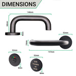 Lift To Lock Disabled Bathroom Toilet Door Lever Handle - 19mm - Matt Black - tradefit - 4