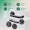 Lift To Lock Disabled Bathroom Toilet Door Lever Handle - 19mm - Matt Black - tradefit
