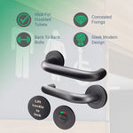 Lift To Lock Disabled Bathroom Toilet Door Lever Handle - 19mm - Matt Black - tradefit - 3