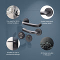 Lift To Lock Disabled Bathroom Toilet Door Lever Handle - 19mm - Matt Black - tradefit