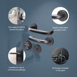 Lift To Lock Disabled Bathroom Toilet Door Lever Handle - 19mm - Matt Black - tradefit - 5