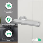 Moreno Satin Nickel Lever on Rose Door Handle Kit - 64mm Latch - tradefit - 2