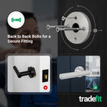 Moreno Satin Nickel Lever on Rose Door Handle Kit - Medium Duty FD30/60 - 76mm Latch - tradefit - 3