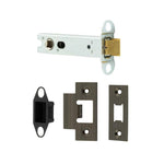 CE Bolt Through Tubular Latch - 102mm case 82mm Backset - Antique Brass - tradefit - 1