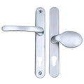 Silver UPVC Lever Pad Door Handles - 62mm PZ Centres External/92mm PZ External - 212mm Fixing Centres