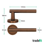 Olbia Bronze Lever on Rose Door Handle Kit - 80mm Euro Sashlock and Double Cylinder - Keyed Alike - tradefit - 2
