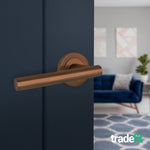 Olbia Bronze Lever on Rose Door Handles - 5