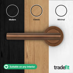 Olbia Bronze Lever on Rose Door Handle Pack - 80mm Bathroom Lock - 7