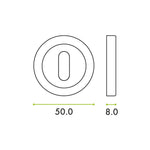 Euroda - Plus Standard Profile Escutcheon - 50x8mm - Black - FD30/60 - tradefit - 2