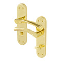 Nola Brass Plated Lever on Backplate Door Handles - Bathroom