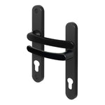 Black UPVC Door Handles - 92mm PZ Centres - 210 mm Fixing Centres - 242 x 34mm - tradefit - 1