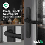 Black UPVC Door Handles - 92mm PZ Centres - 210 mm Fixing Centres - 242 x 34mm - tradefit - 5