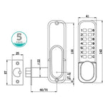 Push Button Mechanical Digital Code Lock - Fire Rated - Satin Brass - tradefit - 2