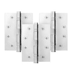 Polished Chrome Fire Door Hinges – 4 Inch/102mm – Grade 11 Steel Ball Bearing – Pack of 3 Hinges - tradefit - 1